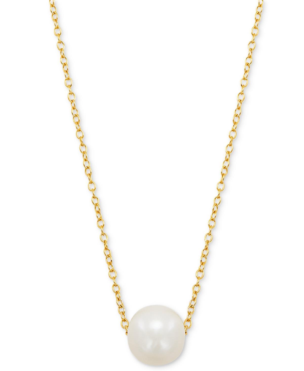 Giani Bernini Cultured Freshwater Pearl (8mm) Solitaire 18 Pendant Necklace, Created for Macys Product Image