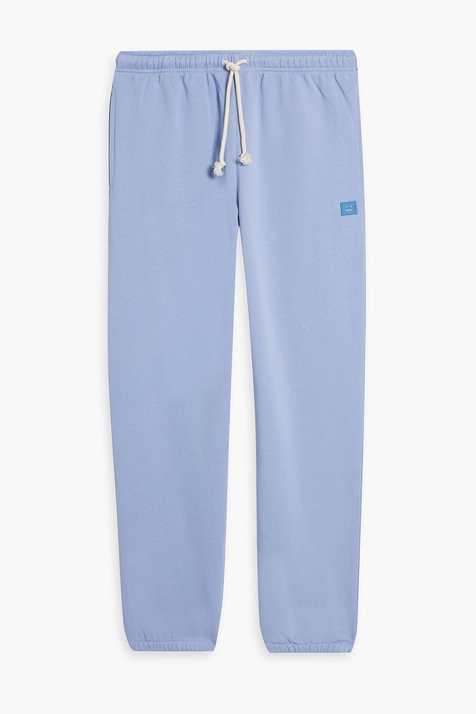 Appliquéd French Cotton-terry Drawstring Sweatpants In Lavender Product Image