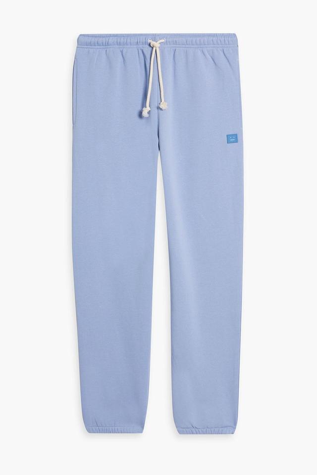 Appliquéd French Cotton-terry Drawstring Sweatpants In Lavender Product Image