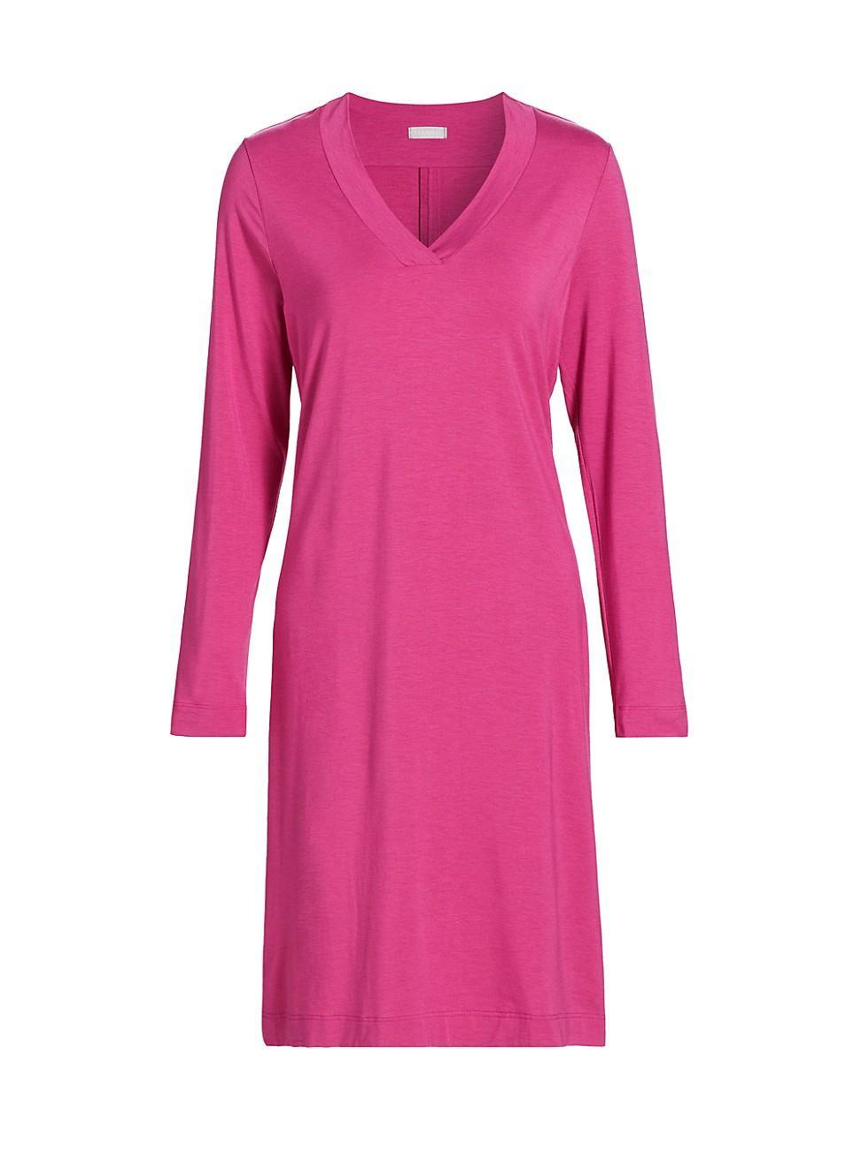 Womens Champagne Long Sleeve Sleep Dress Product Image