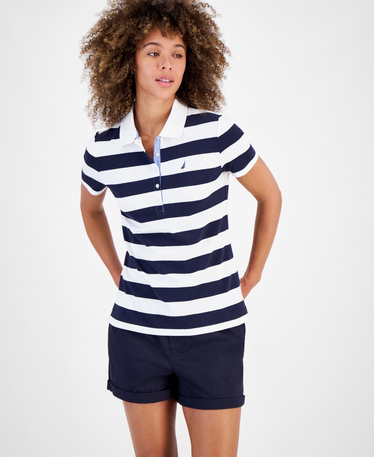 Nautica Jeans Womens Striped Polo Top product image