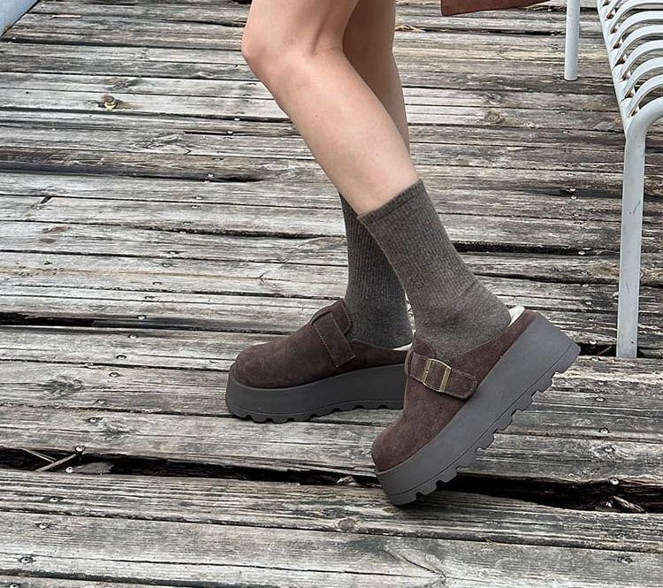 Buckled Platform Mules Product Image