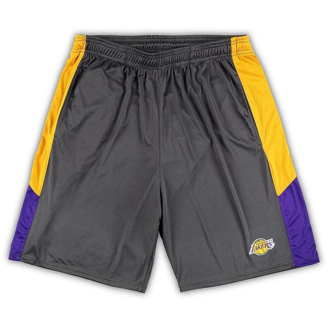 Mens Fanatics Branded Gray Los Angeles Lakers Big & Tall Shorts Product Image