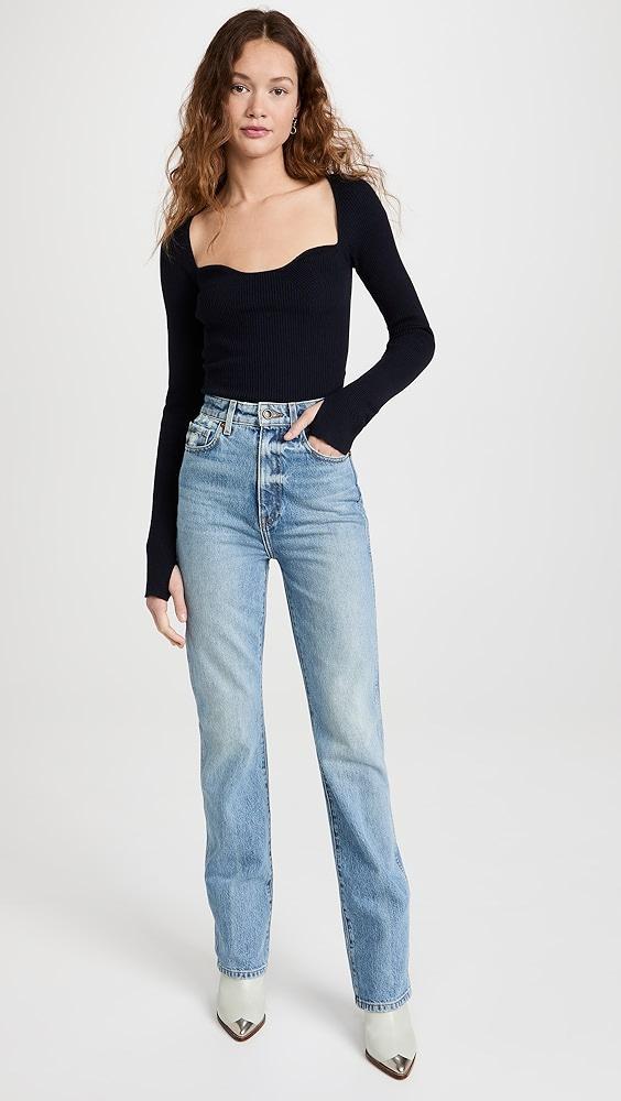 Pistola Denim Taryn Long Sleeve Sweetheart Neck Sweater | Shopbop Product Image