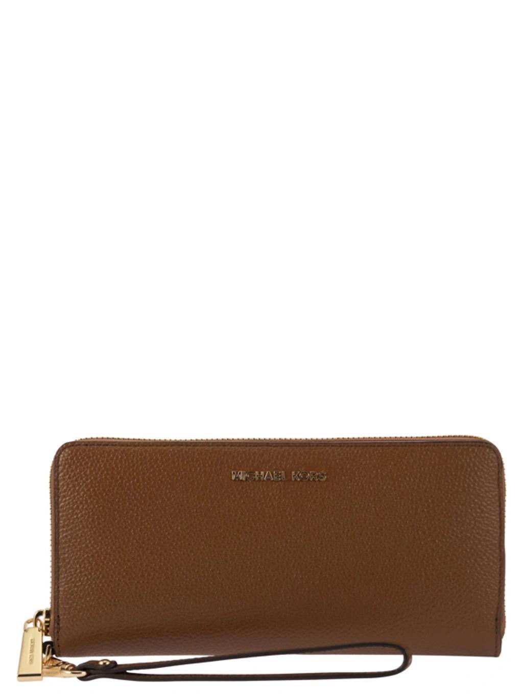 MICHAEL KORS Jet Set - Grained Leather Wallet In Brown Product Image