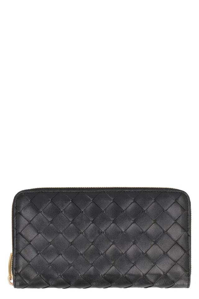 BOTTEGA VENETA Women's Intrecciato Zip Around Wallet In Black Product Image