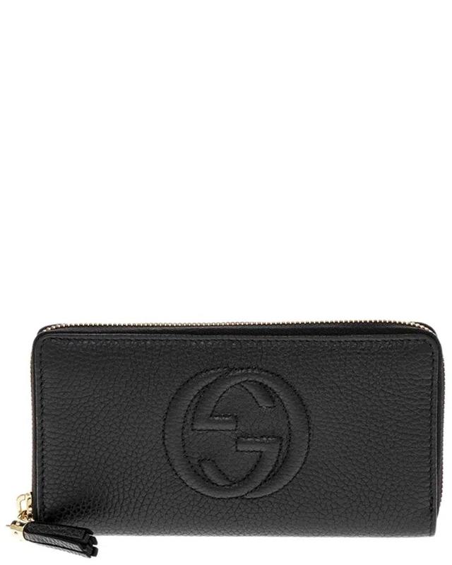 Soho Leather Zip Around Wallet In Black Product Image