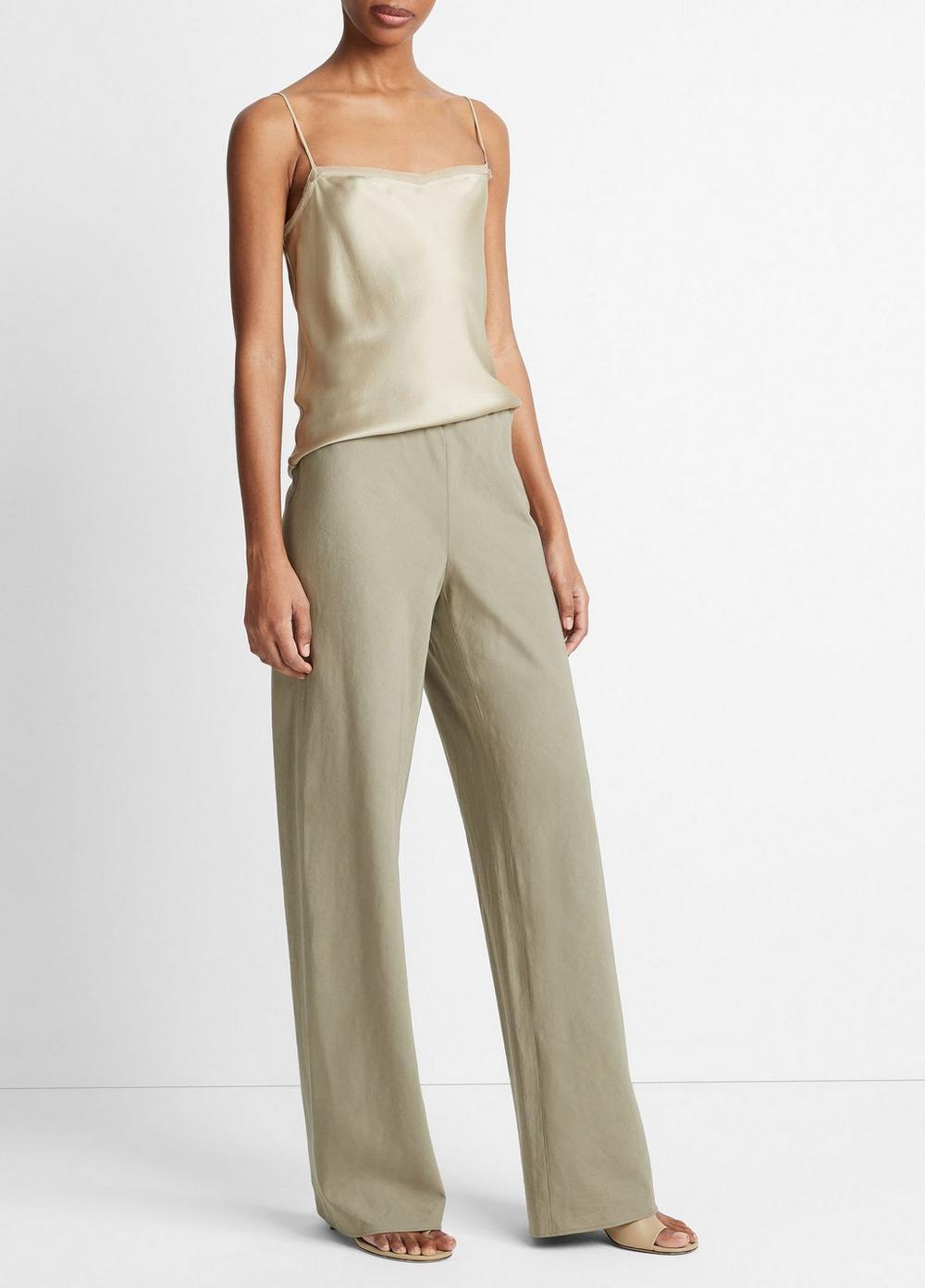 Cotton-Blend High-Waist Bias Pant Product Image