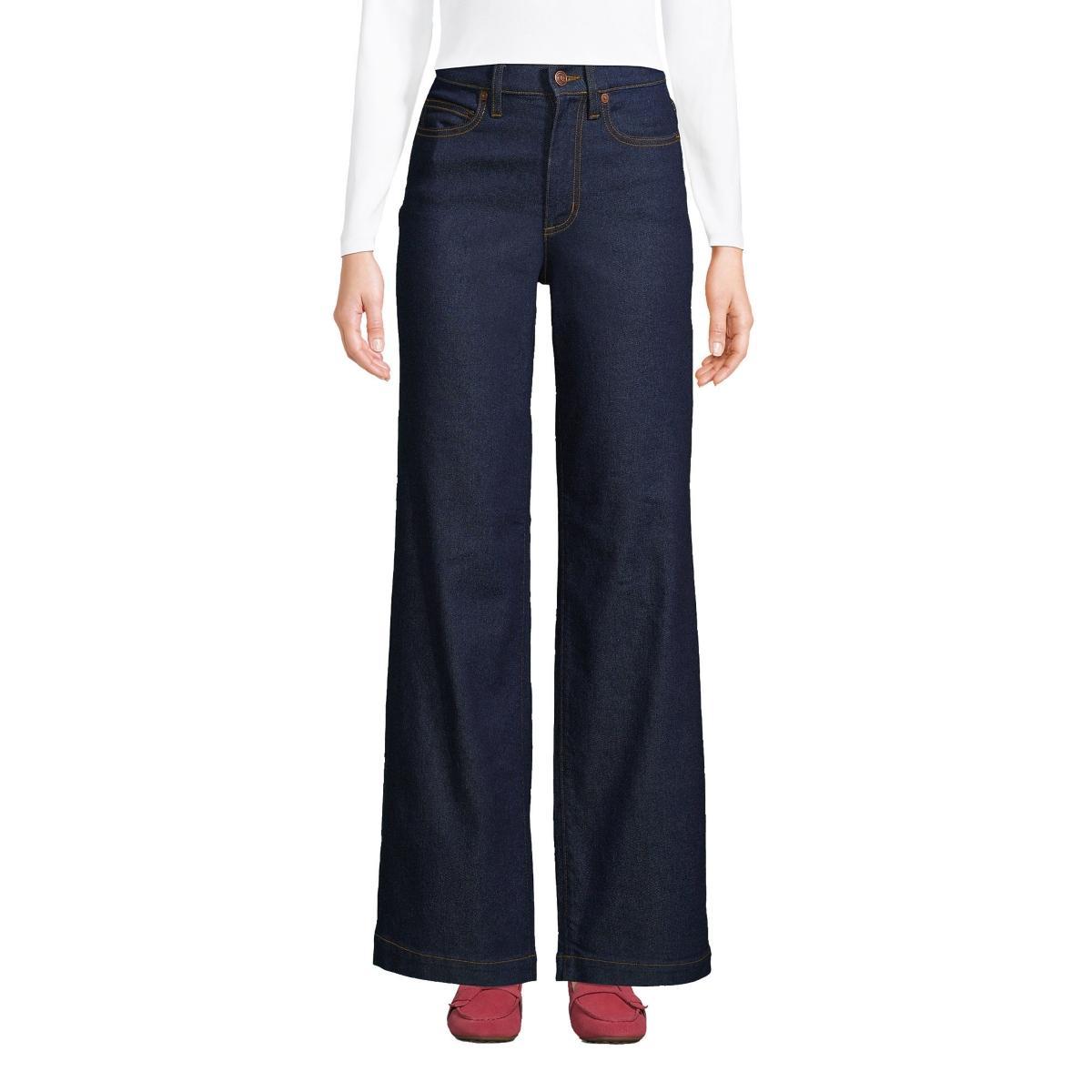 Womens Lands End High-Rise Wide Leg Jeans Product Image