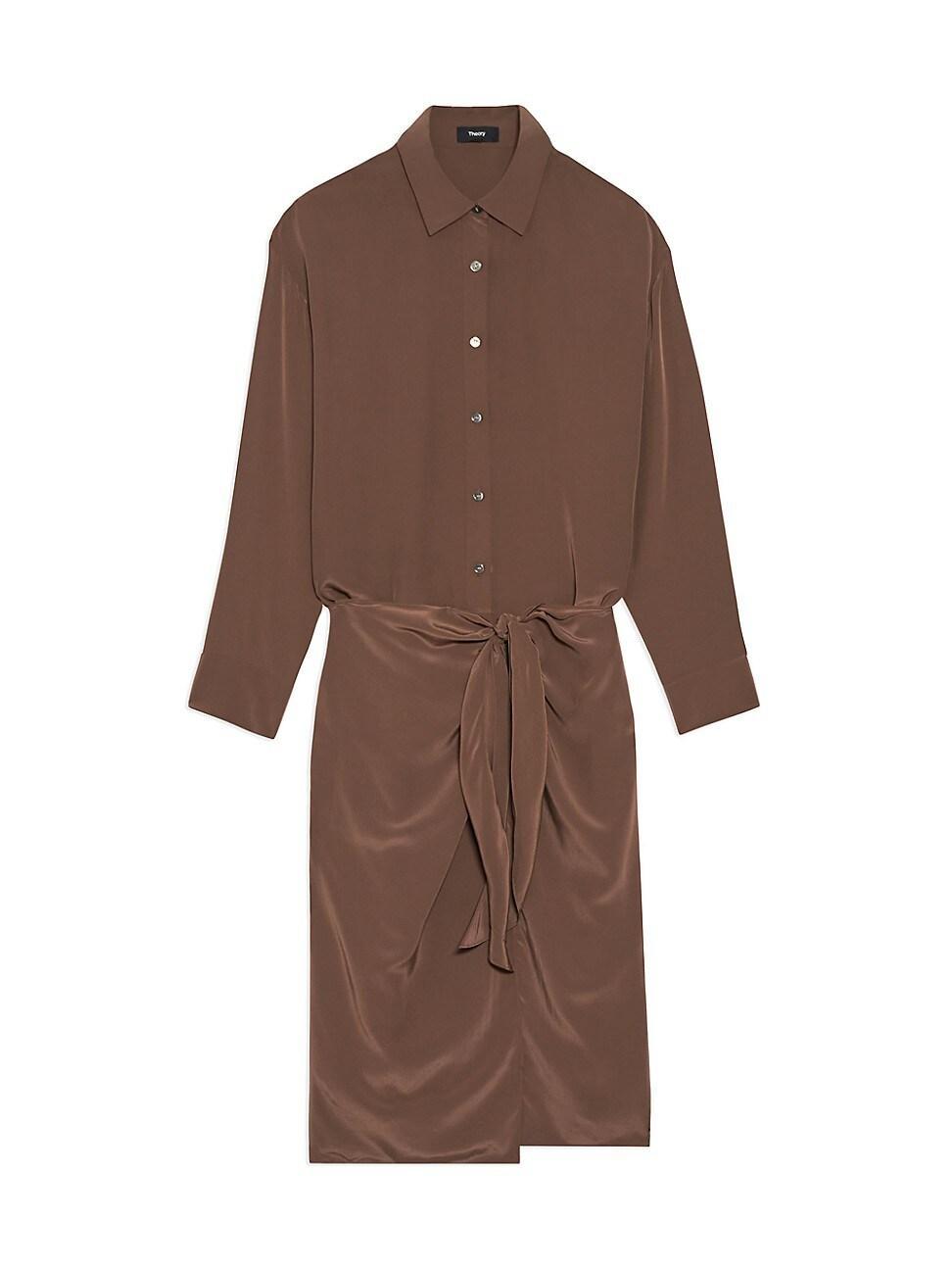 Theory Sarong Skirt Long Sleeve Shirtdress Product Image