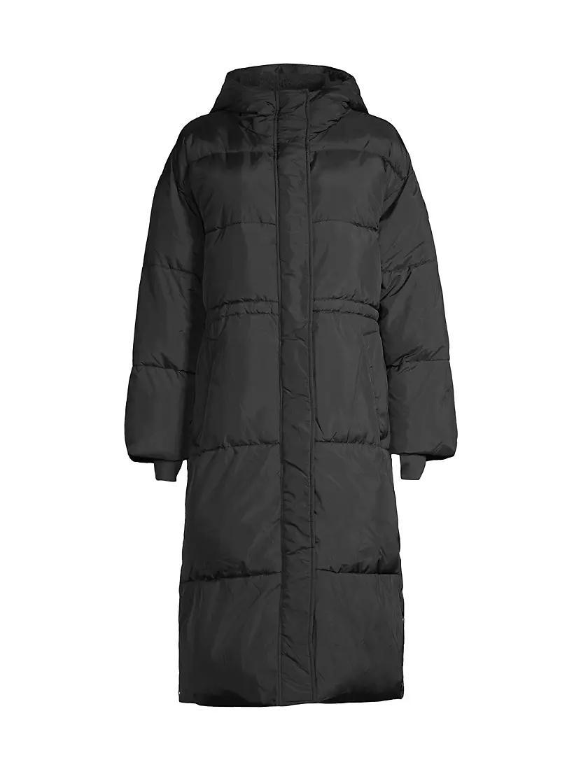 Womens Keeley Long Hooded Puffer Coat Product Image