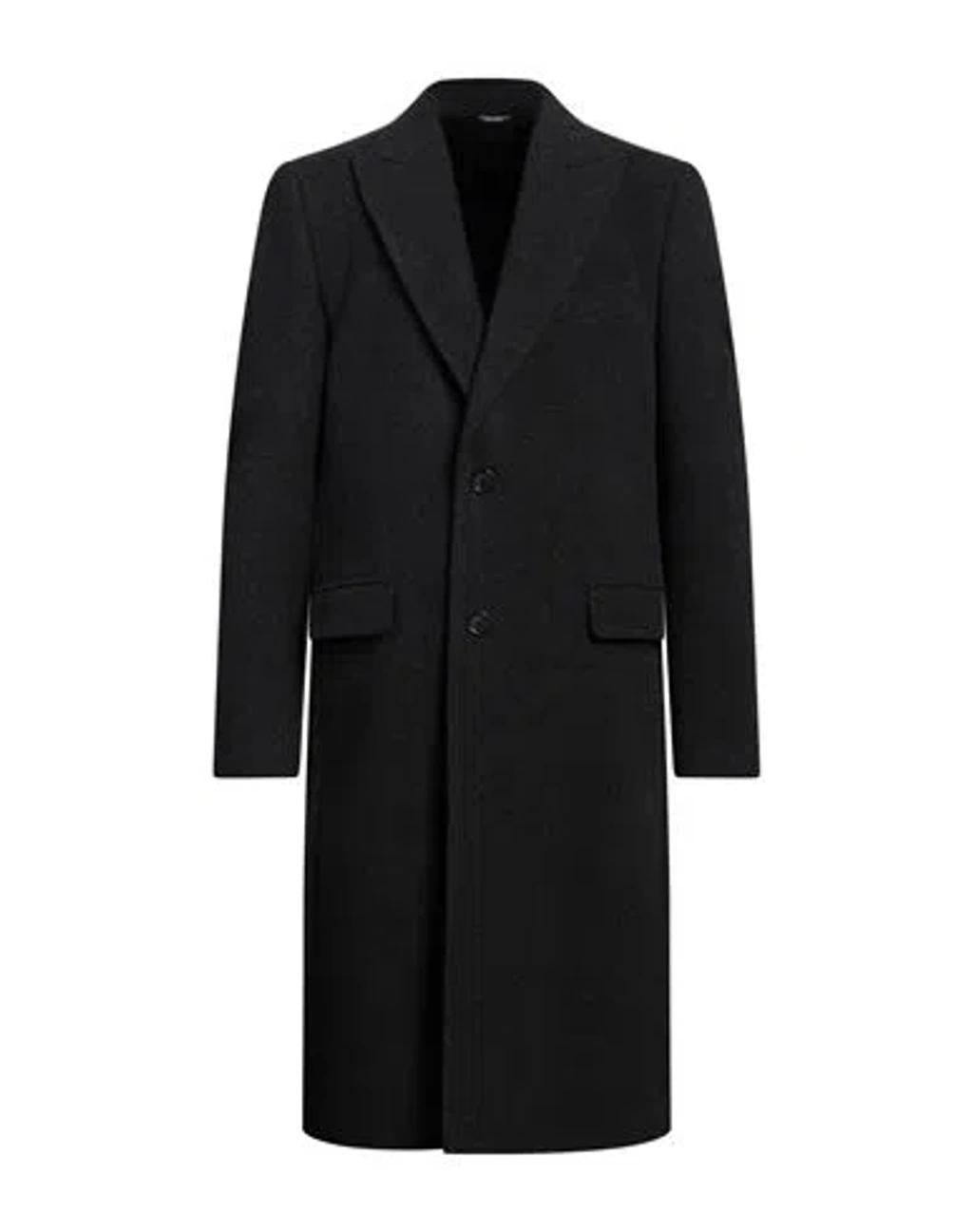 Double-breasted Wool-blend Coat In Grey Product Image