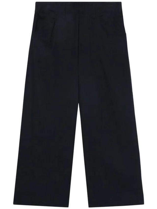 Cropped Straight-legged Trousers In Blue Product Image