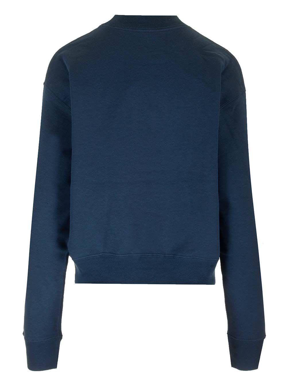 Logo Cotton Fleece Sweatshirt In Blue Product Image