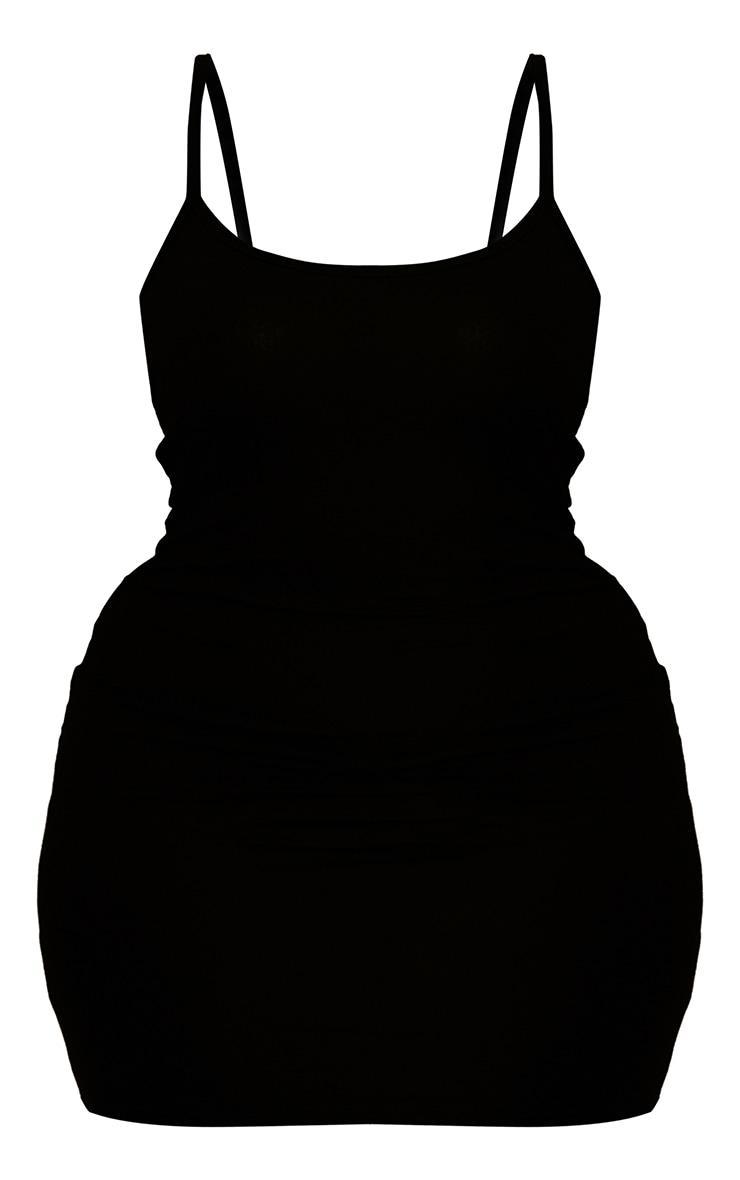 Plus Black Strappy Jersey Bodycon Dress Product Image