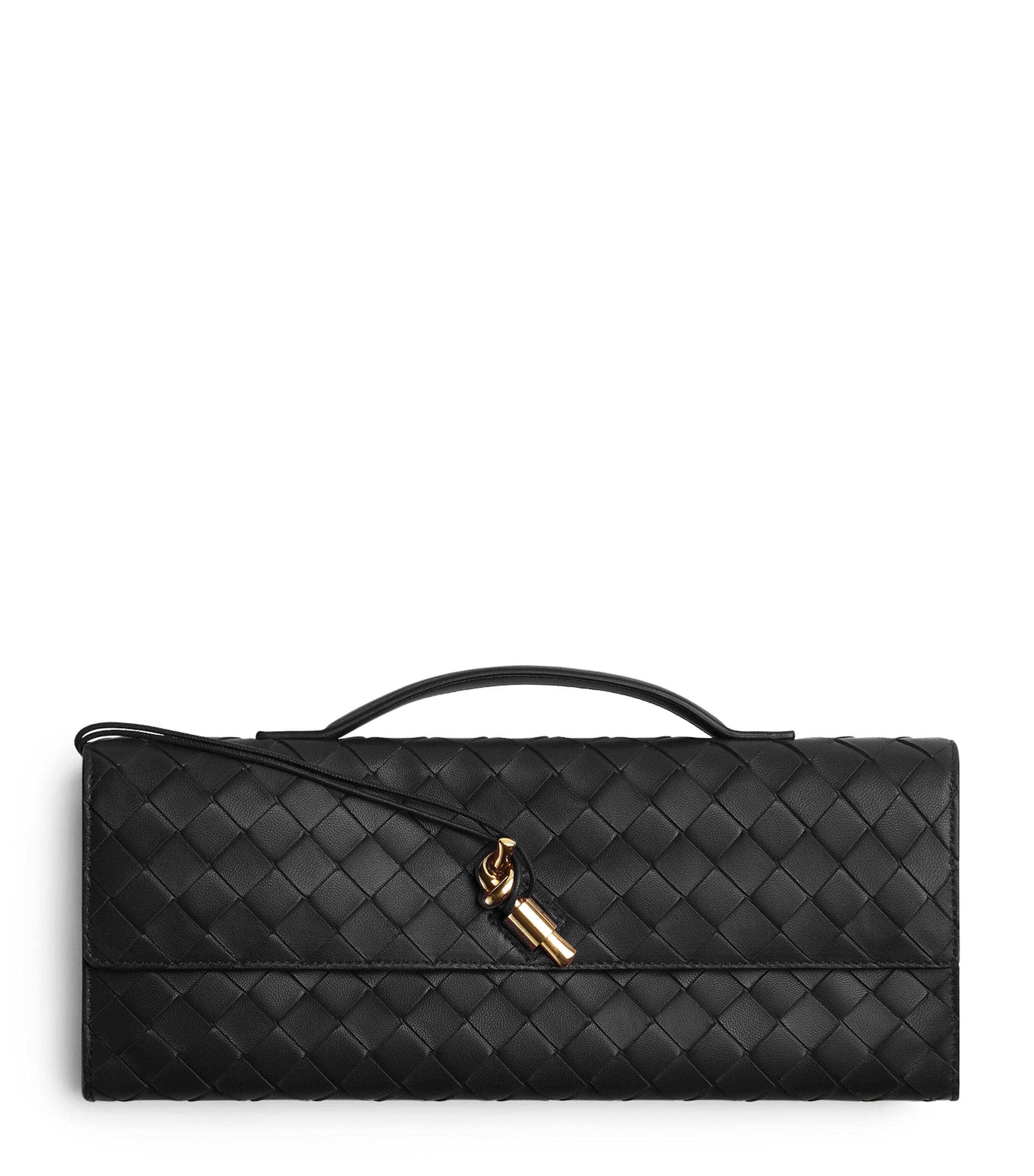 BOTTEGA VENETA Long Andiamo Clutch With Handle In Black Product Image