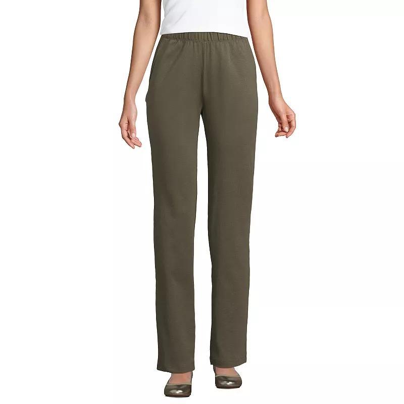 Lands End Womens Sport Knit High Rise Elastic Waist Pull On Pants Product Image