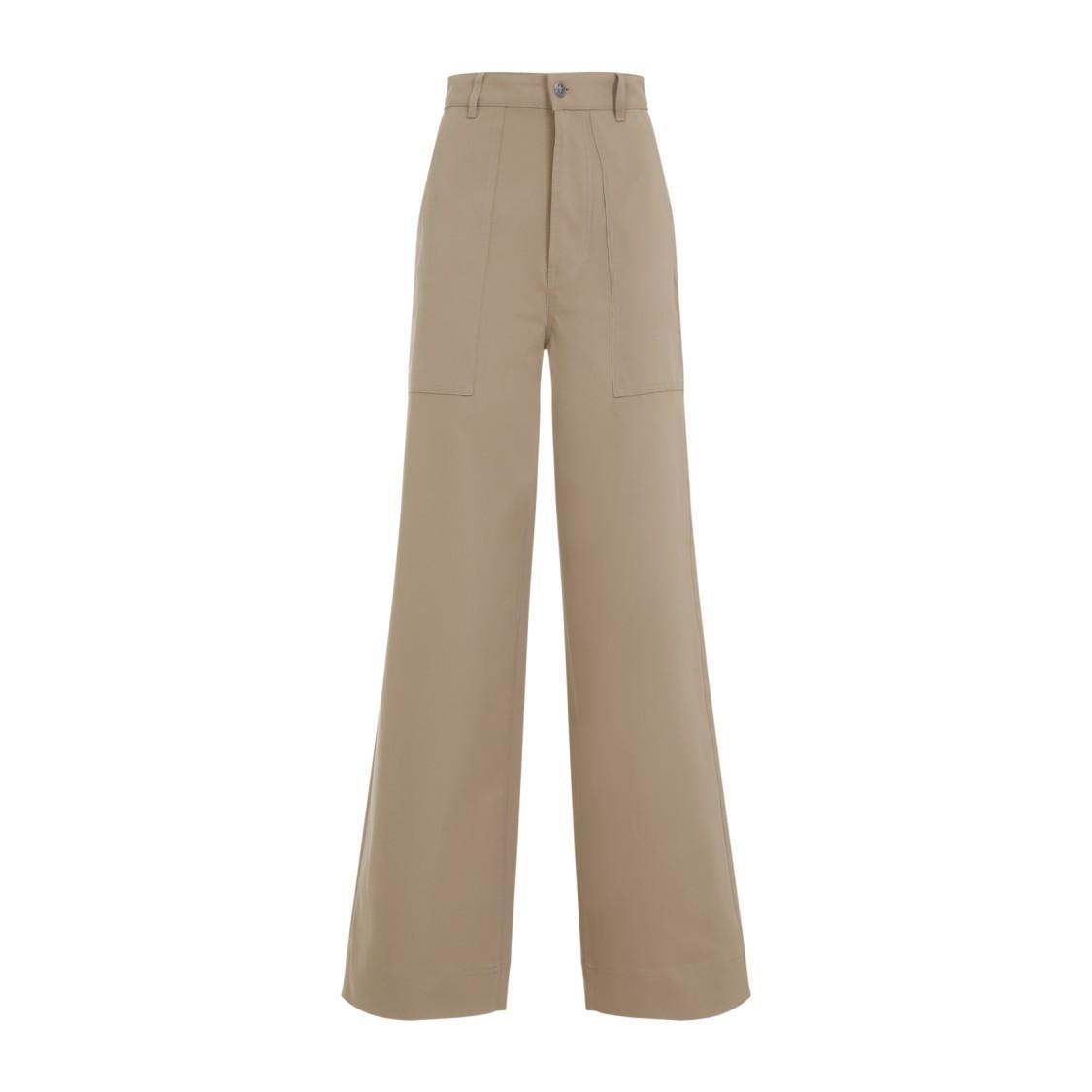 MONCLER Cotton Blend Gabardine Pants In Neutrals Product Image