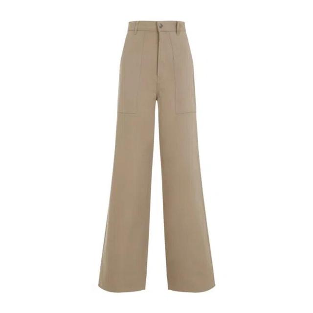 MONCLER Cotton Blend Gabardine Pants In Neutrals Product Image