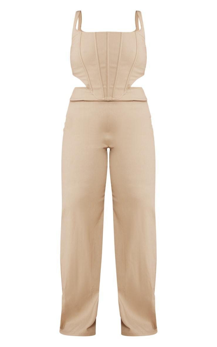 Plus Stone Corset Cut Out Jumpsuit Product Image