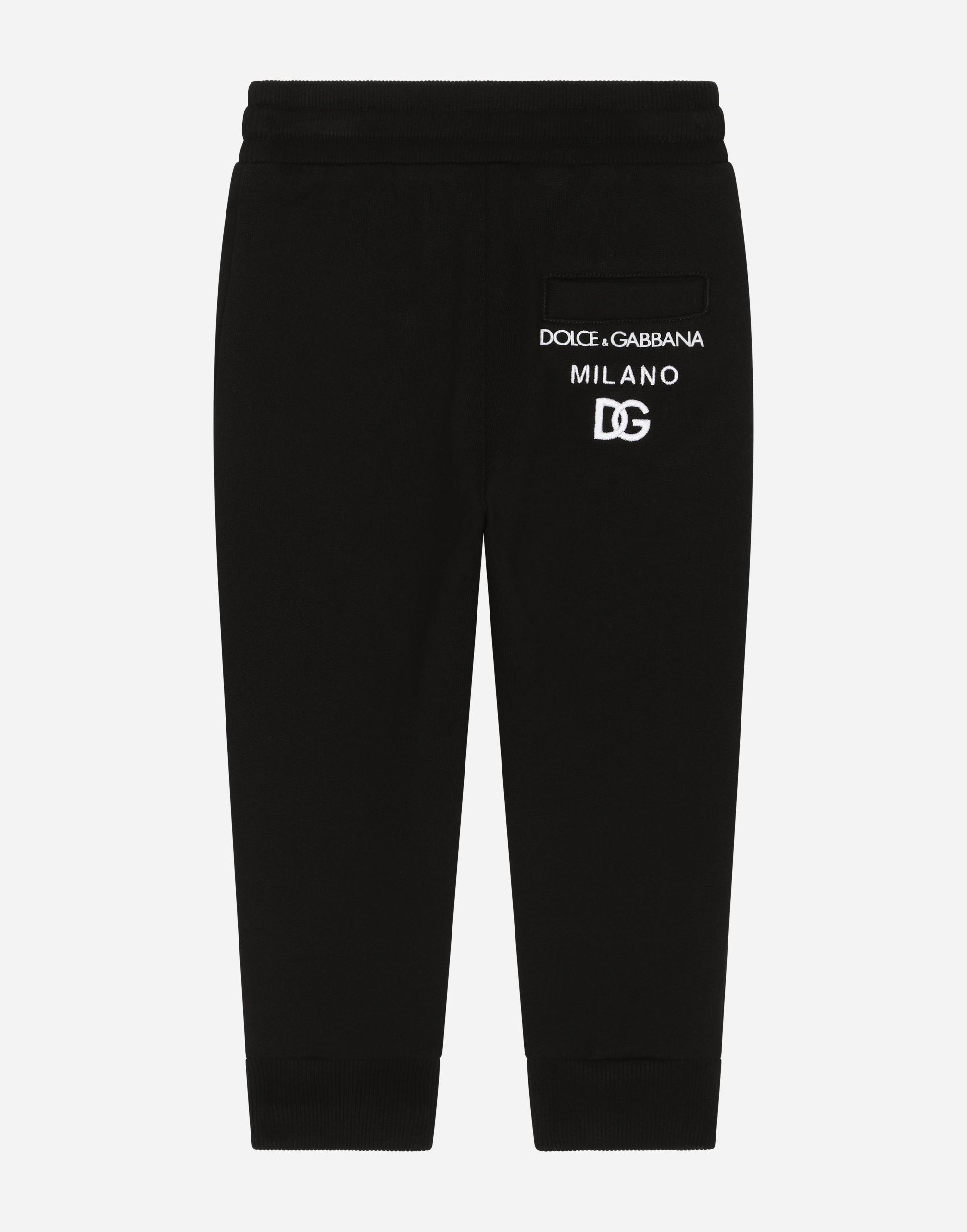 Jersey Jogging Pants With Logo Embroidery In Black Product Image