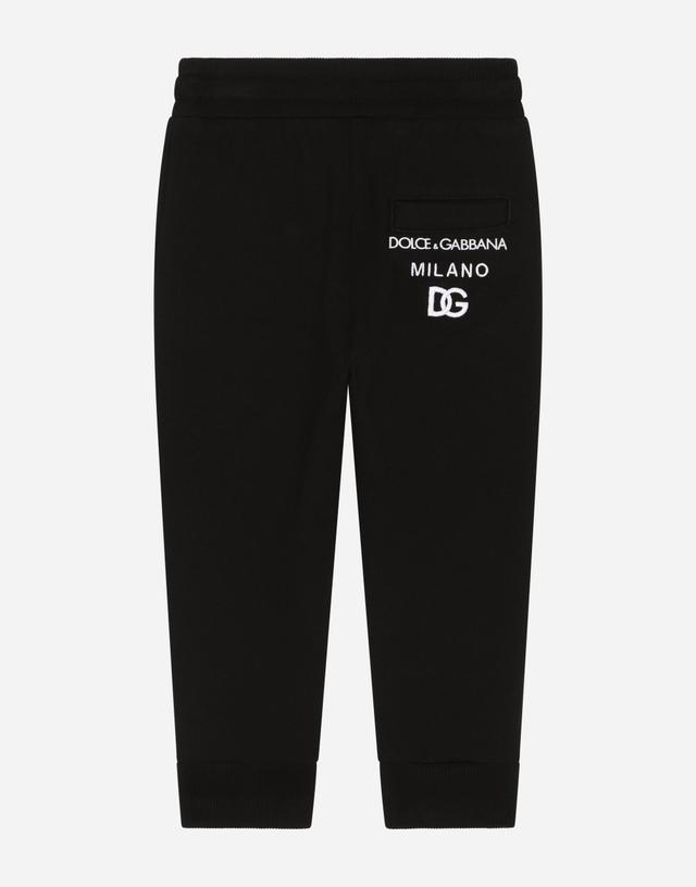 Jersey Jogging Pants With Logo Embroidery In Black Product Image