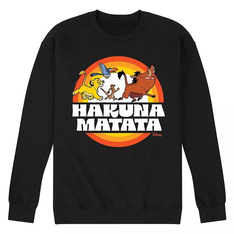 Disneys The Lion King Mens Hakuna Matata Fleece Sweatshirt Blue Product Image