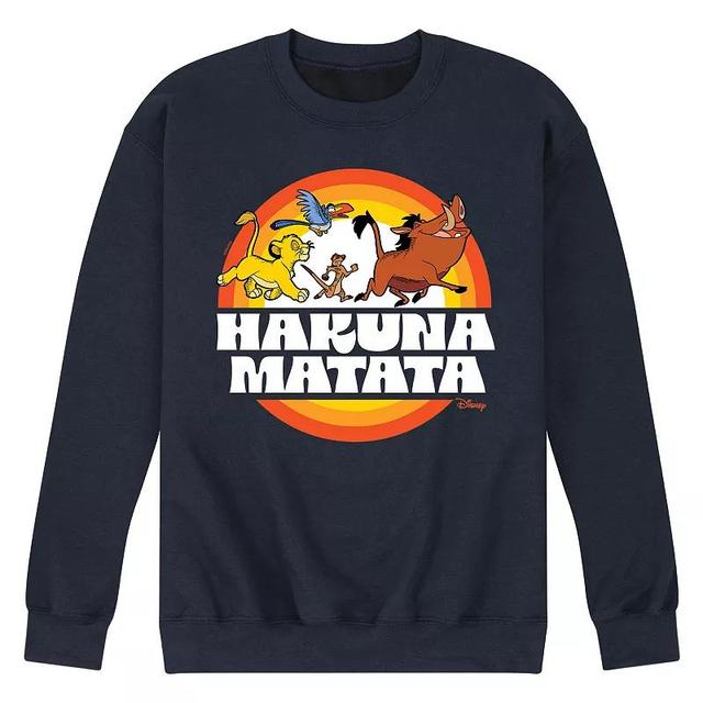 Disneys The Lion King Mens Hakuna Matata Fleece Sweatshirt Blue Product Image