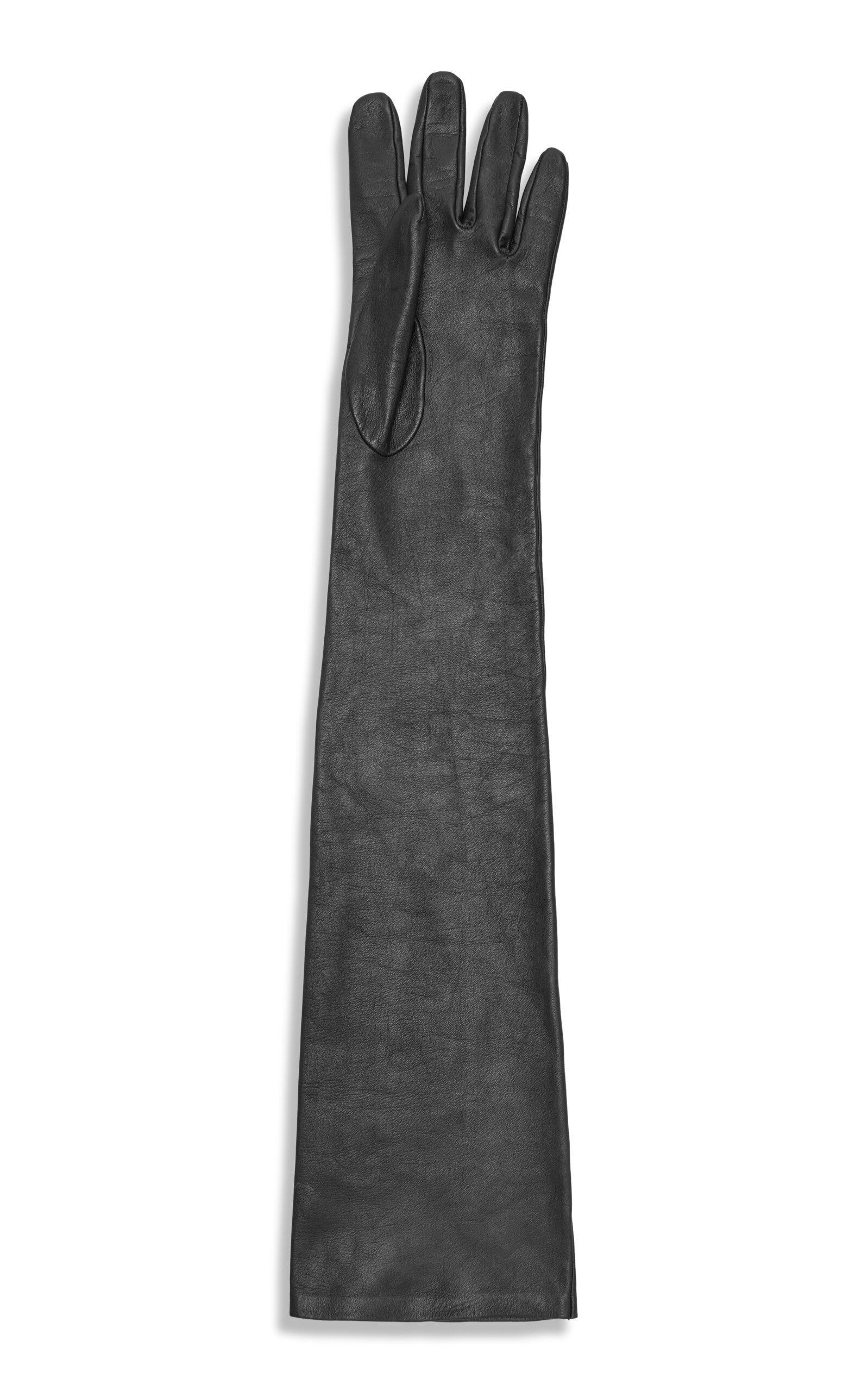 The Row - Women's Simon Leather Gloves - Black - M - Moda Operandi Product Image