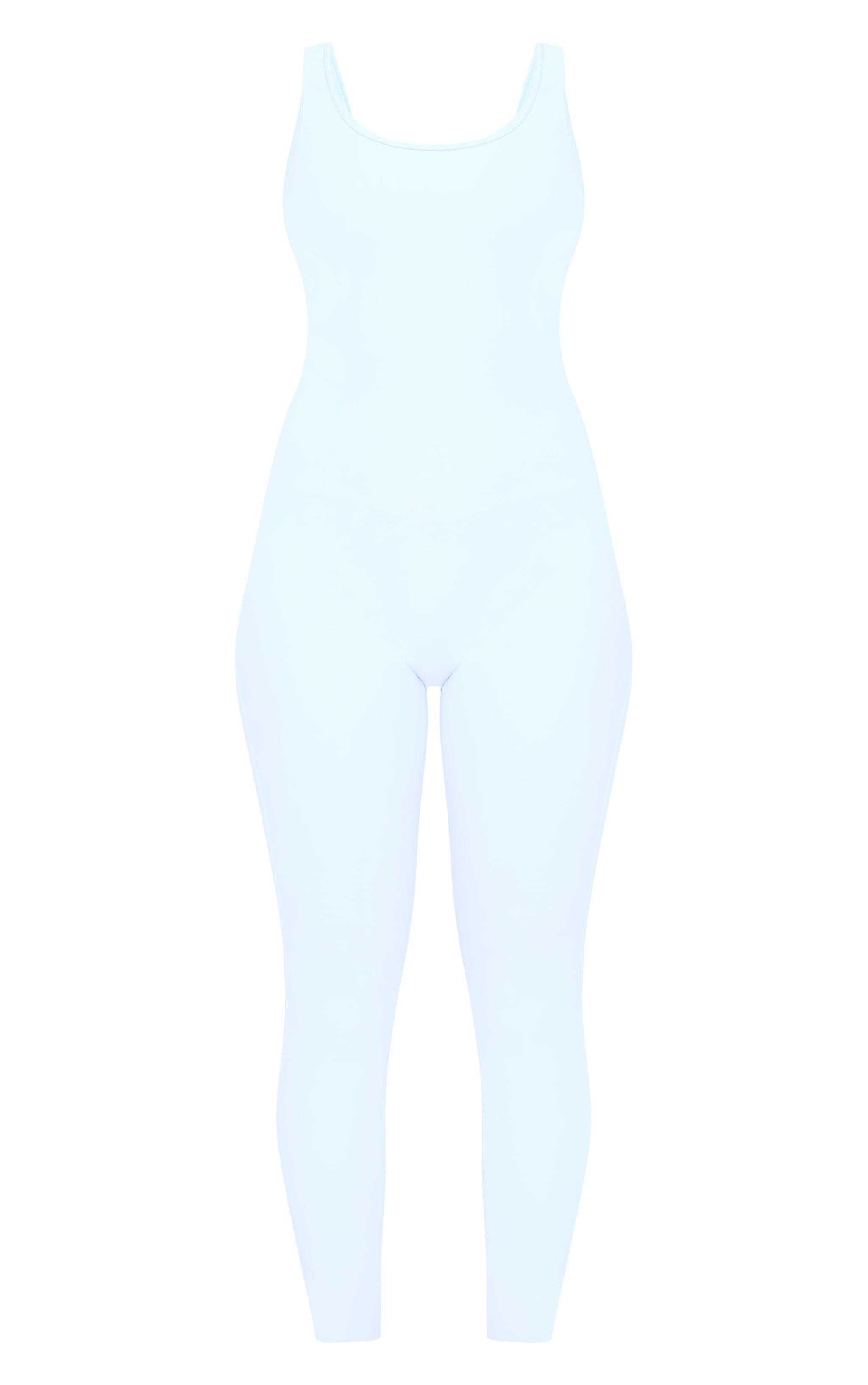 Petite Dusky Blue Snatched Sculpt Square Neck Jumpsuit Product Image