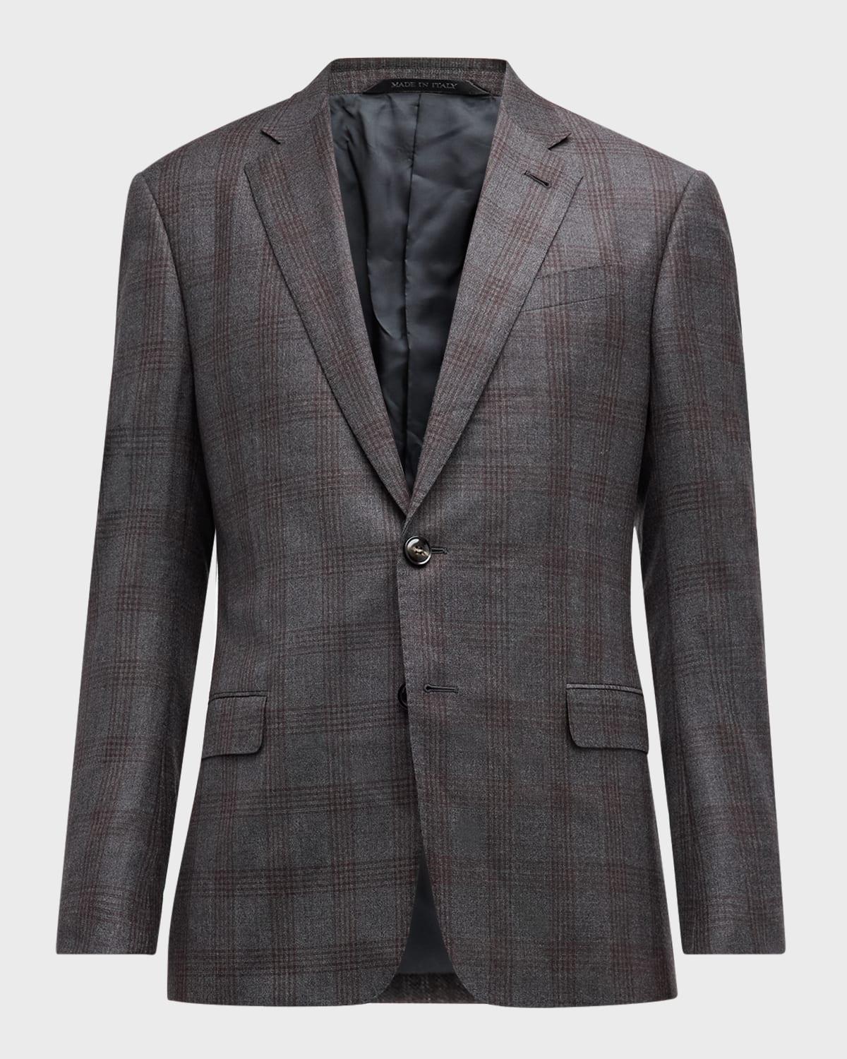 Mens Wool-Cashmere Plaid Sport Coat Product Image