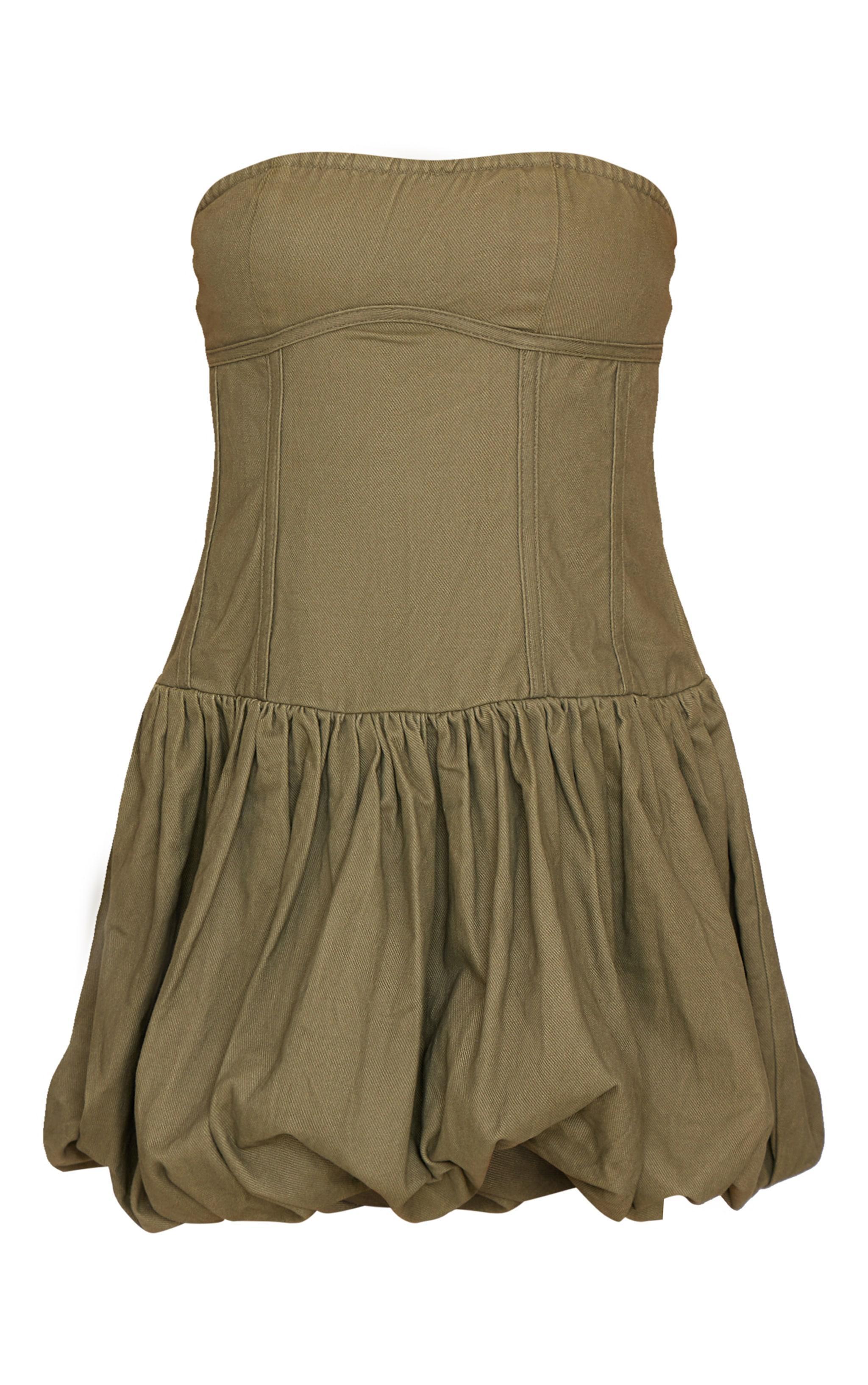 Khaki Premium Twill Puffball Dress Product Image