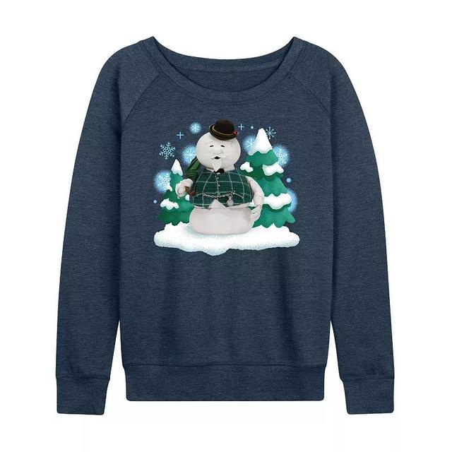 Womens Rudolph Sam The Snowman Lightweight French Terry Sweatshirt Grey Blue Product Image