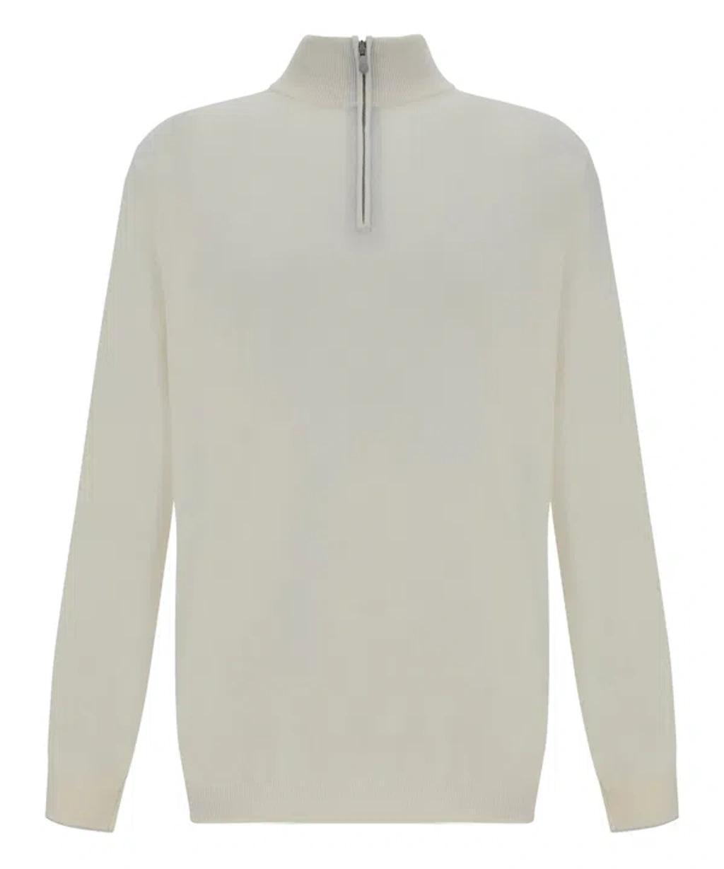 BRUNELLO CUCINELLI Roll-neck Sweater In White Product Image