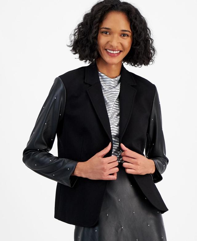 Bar Iii Womens Compression One-Button Blazer, Created for Macys Product Image