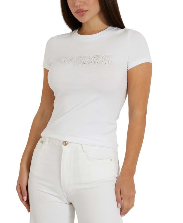 Guess Womens Sangallo Eyelet Applique T-Shirt Product Image