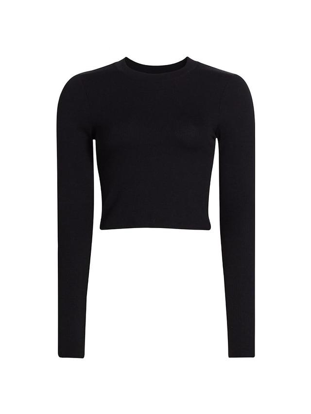 Womens Louise Ribbed Long-Sleeve Crop Top Product Image