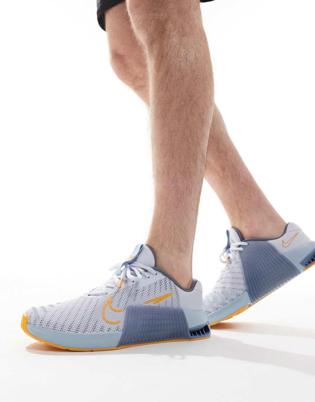 Nike Training Metcon 9 sneakers in gray and orange Product Image