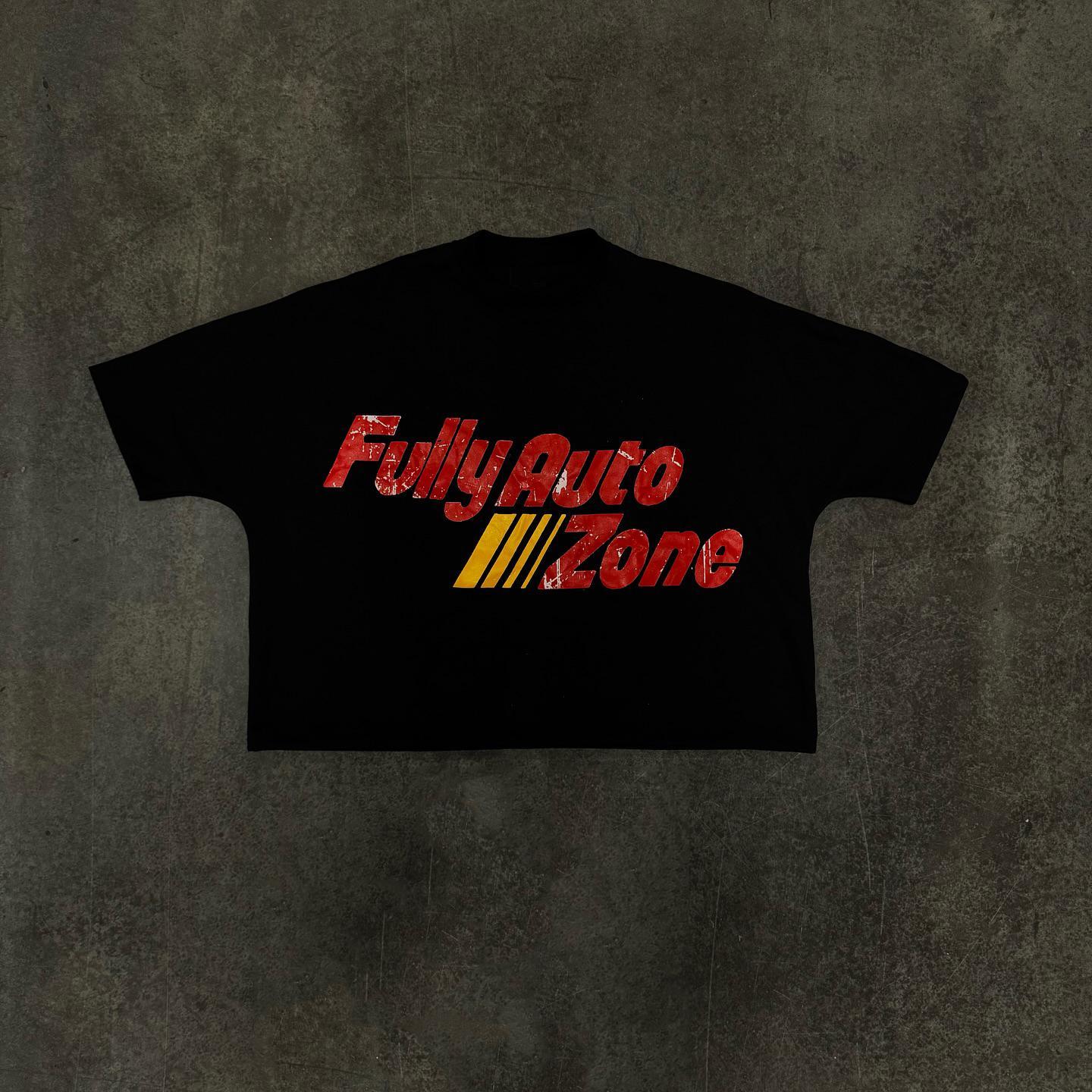 Sopula Fully Autozone Graphic Cotton Cropped T-Shirts Product Image