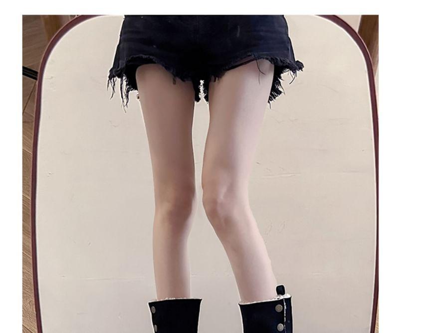 Faux Leather Platform Buckled Mid Calf Boots Product Image