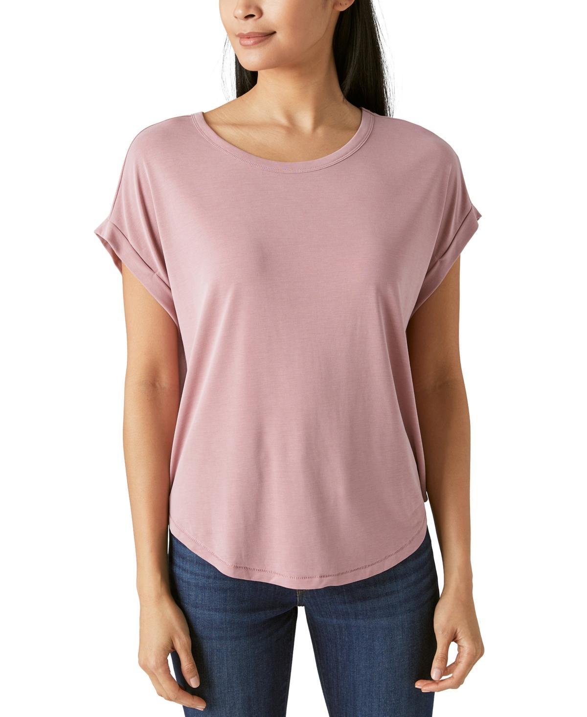 Lucky Brand Short Sleeve Sandwash Dolman Tee (Shell ) Women's Clothing Product Image