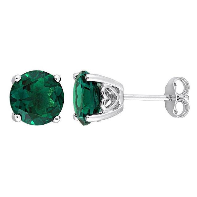 Stella Grace Sterling Silver & Gemstone Round Stud Earrings, Womens, Green Product Image