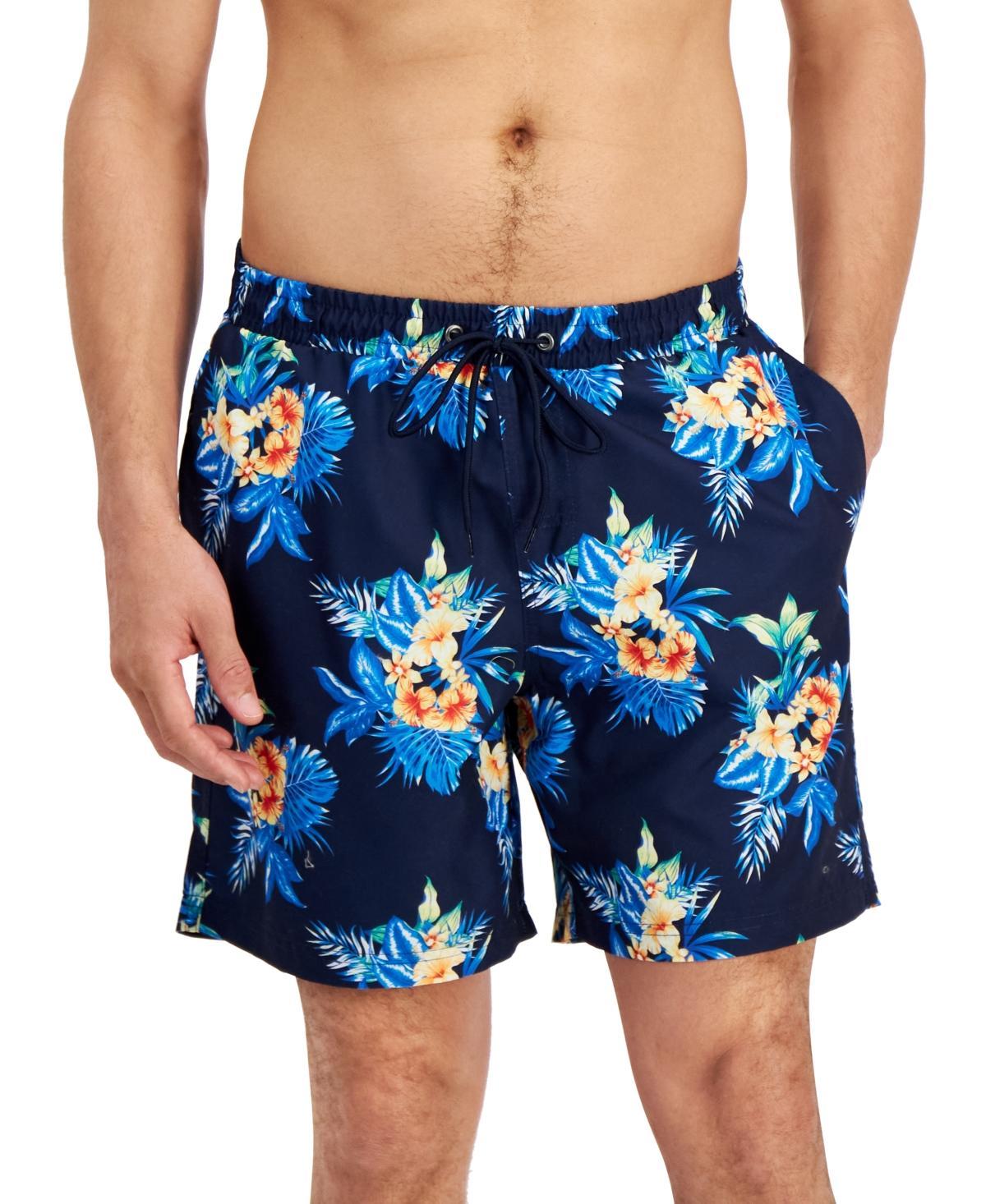 Club Room Mens Afelo Floral-Print Quick-Dry 7 Swim Trunks, Created for Macys Product Image