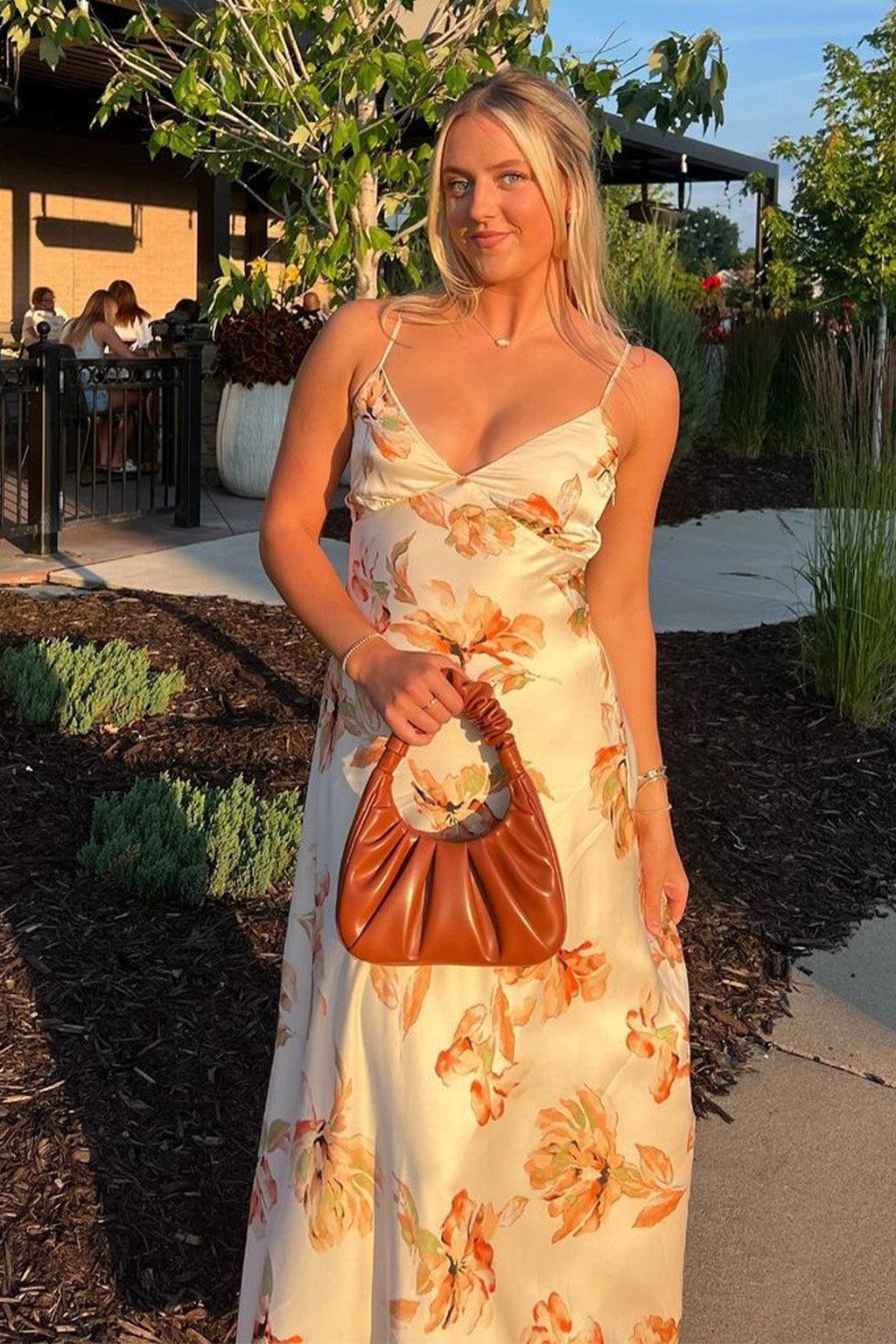 Palma Cream Floral Maxi Dress Product Image