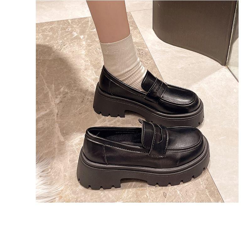 Faux-Leather Platform Loafers Product Image