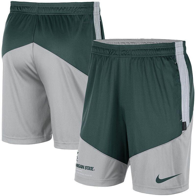 Mens Nike Green/Gray Michigan State Spartans Team Performance Knit Shorts MSU Green Product Image