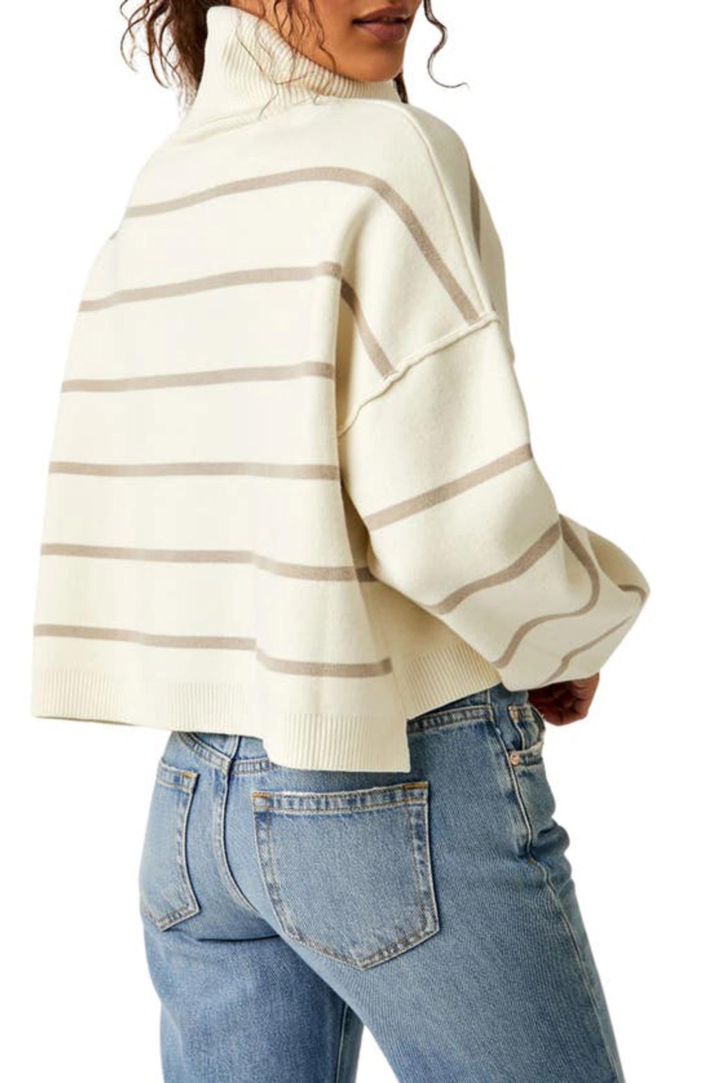 FREE PEOPLE Cream Paulie Sweater In Moonbeam Combo Product Image