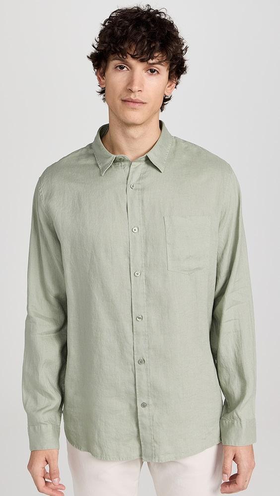 Vince Linen Long Sleeve Shirt | Shopbop Product Image