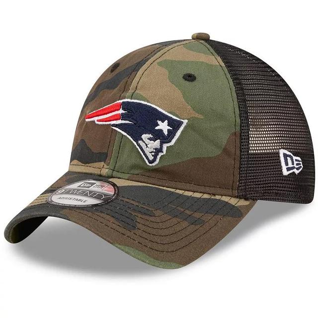 Mens New Era Camo/Black New England Patriots Basic 9TWENTY Trucker Snapback Hat Product Image