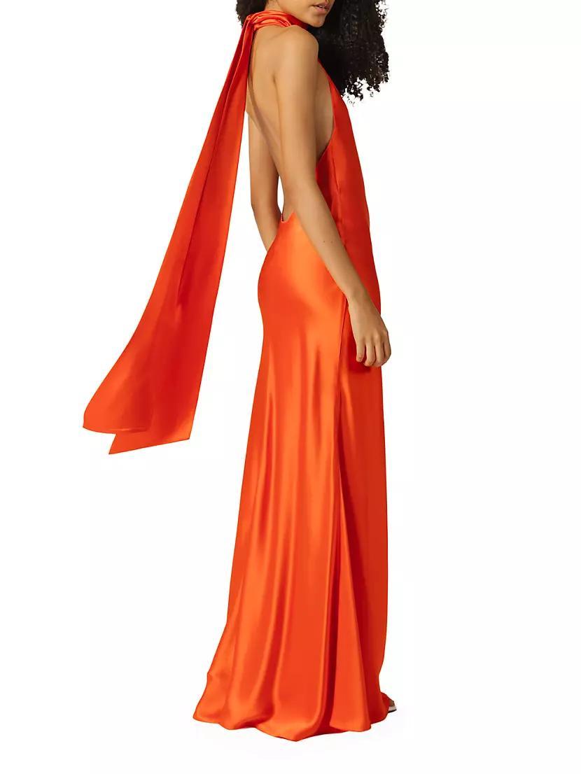 Penelope Satin Halterneck Gown Product Image